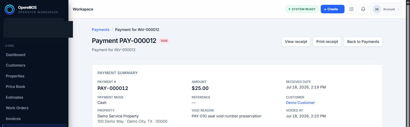 Pre-existing Void Payment Record summary fields